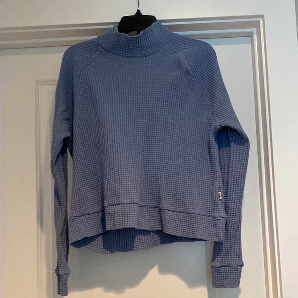 The North Face Blue Waffle Knit Turtleneck Sweater